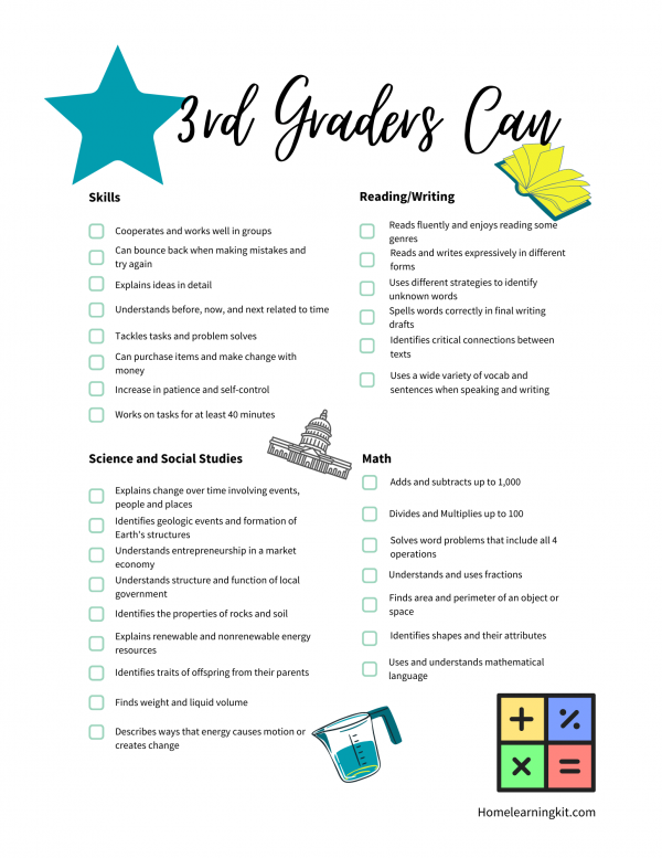 Third Grade Standards Checklist